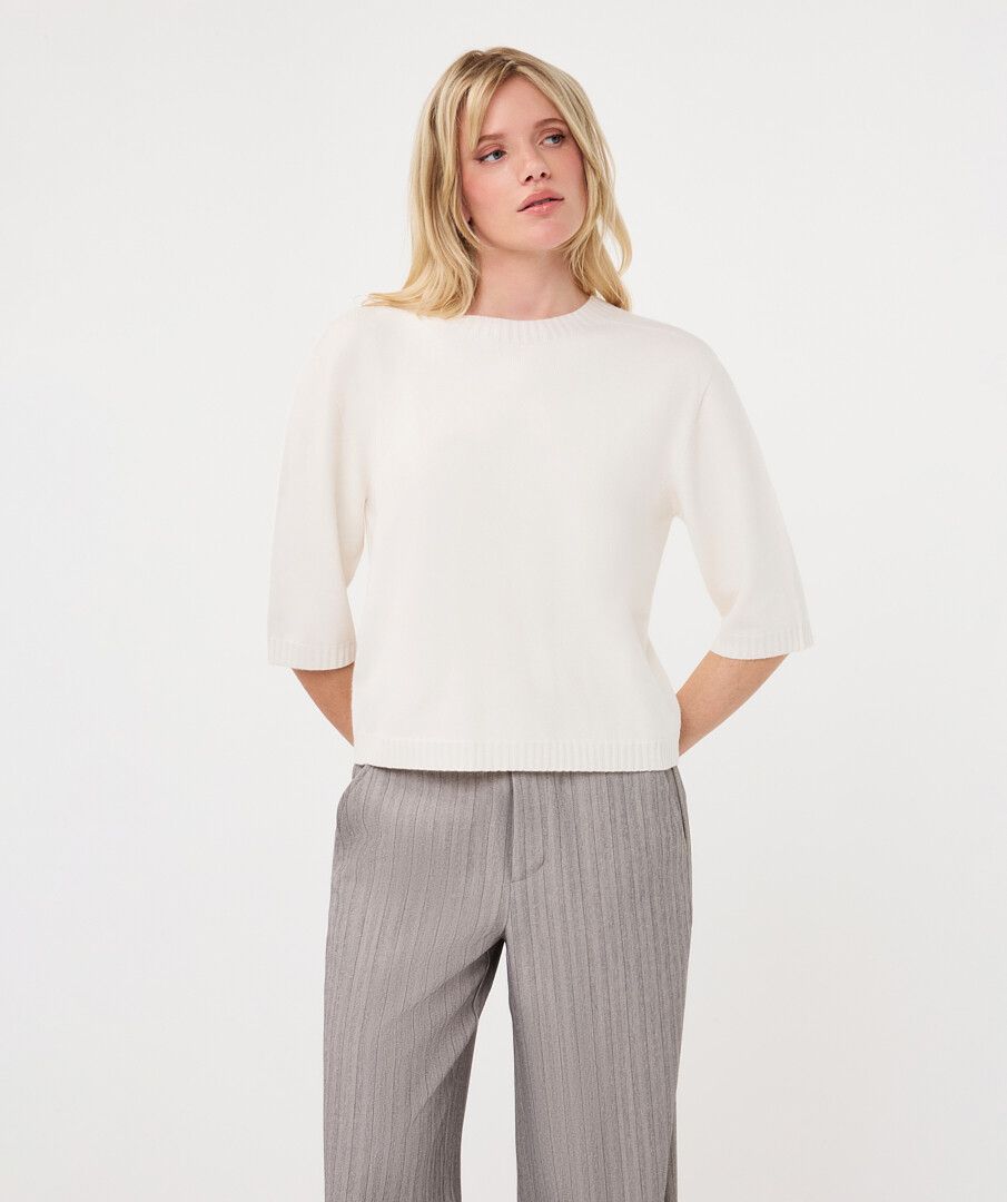 Shoulder Detail Sweater - Off White