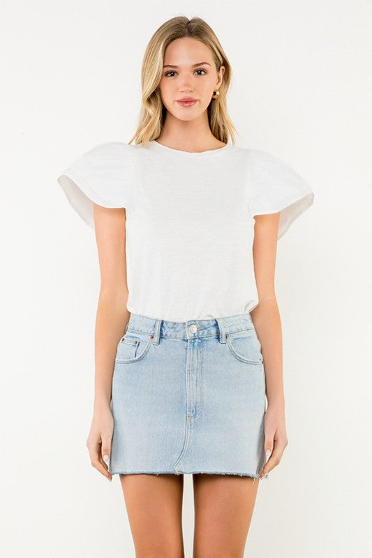 White Breeze Flutter Top
