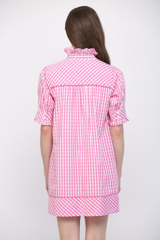 Camilla Ruffle Dress Pink White