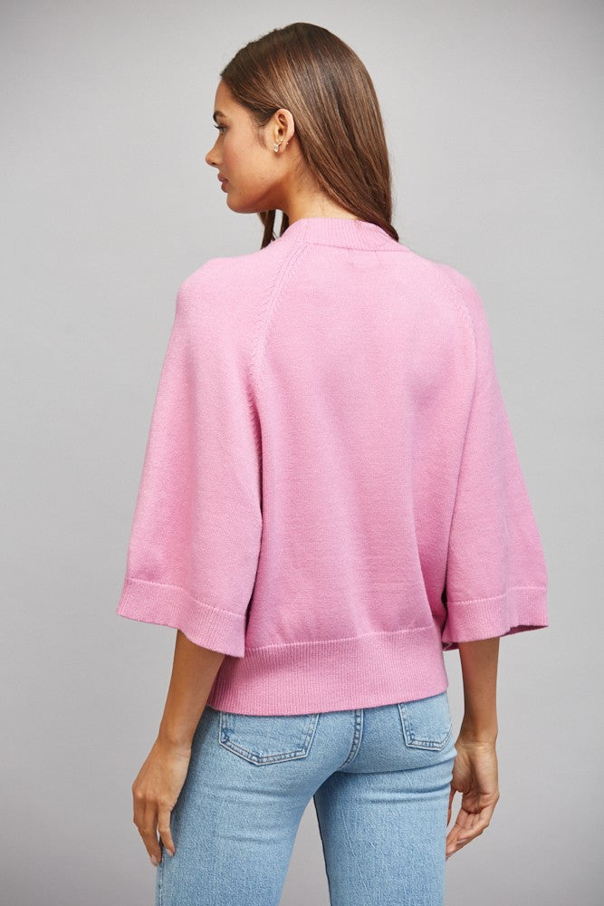 Candy Pink V-Neck Cardigan