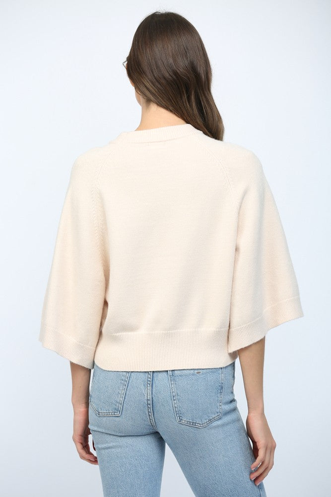 Jane Wide Sleeve Sweater - Cream