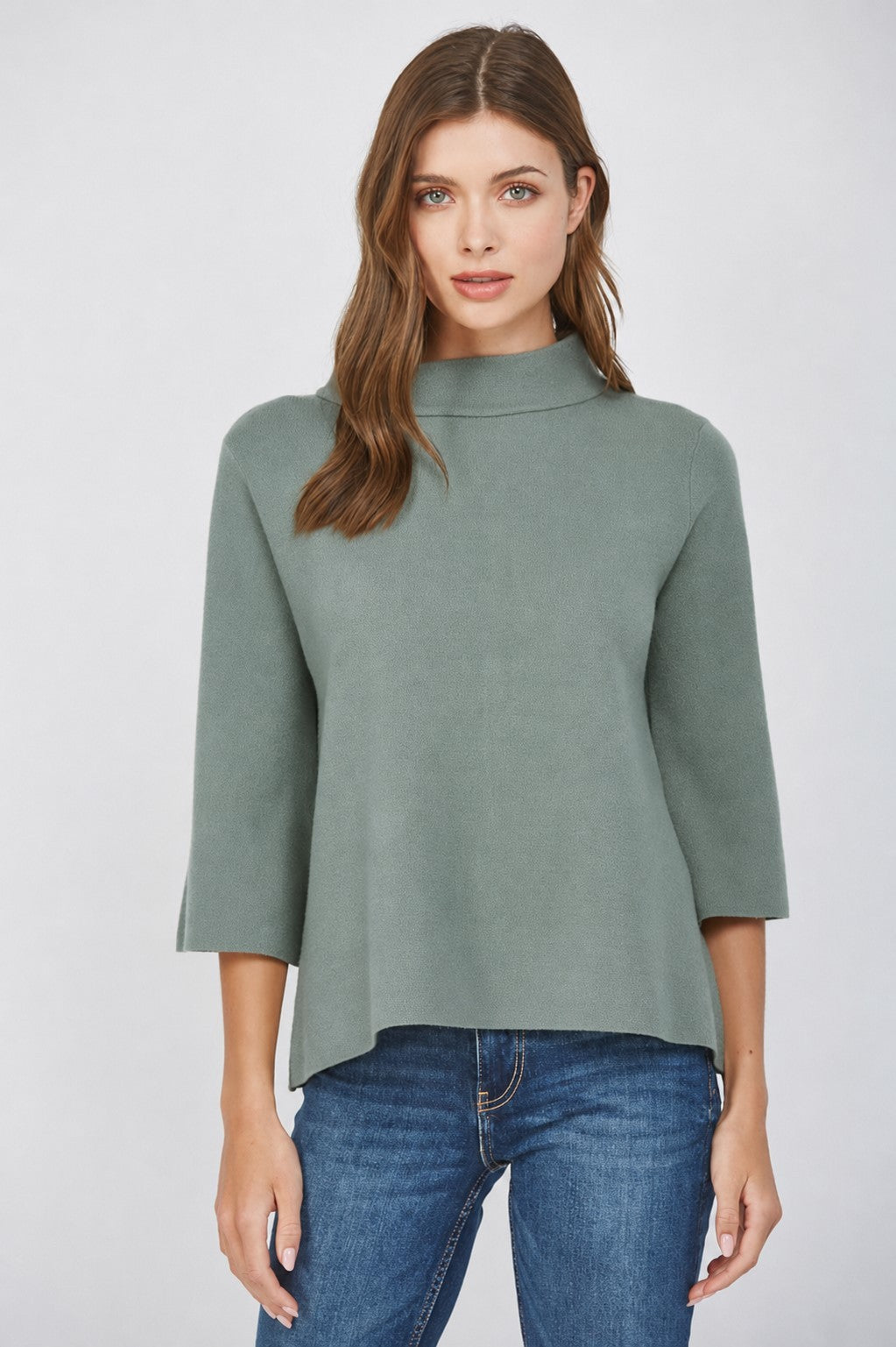 Mock Neck Sweater - Sage Green