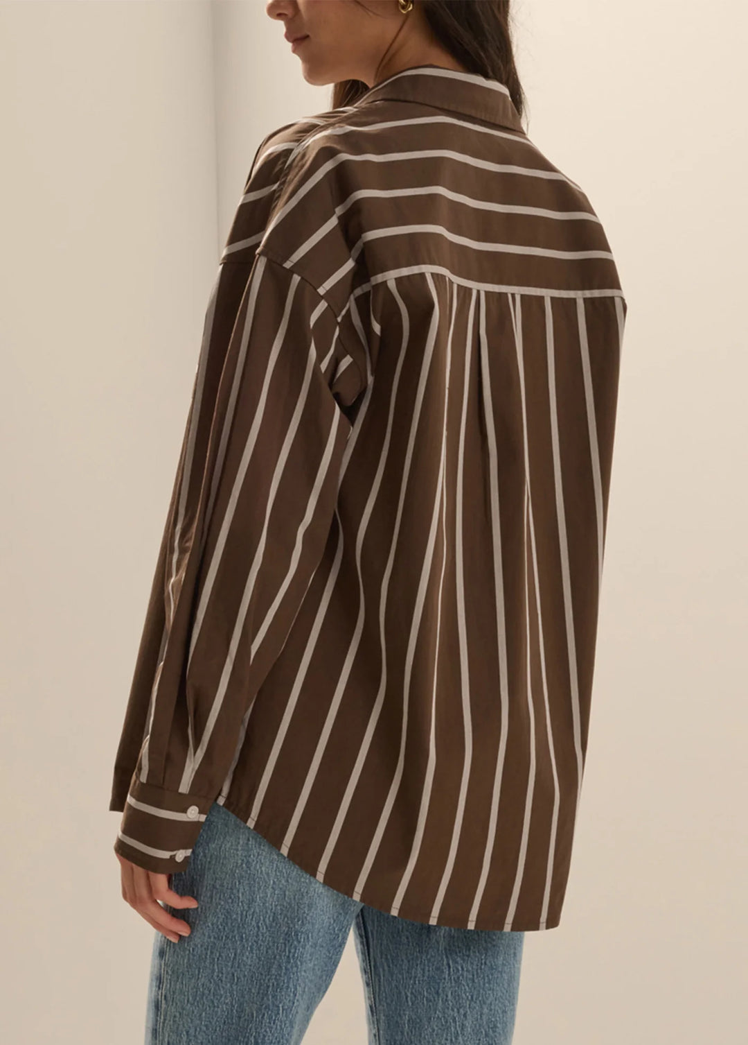 The Beau Shirt - Ganache White Stripe