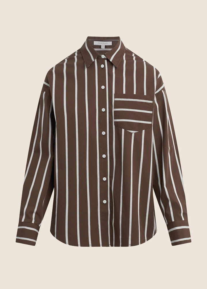 The Beau Shirt - Ganache White Stripe