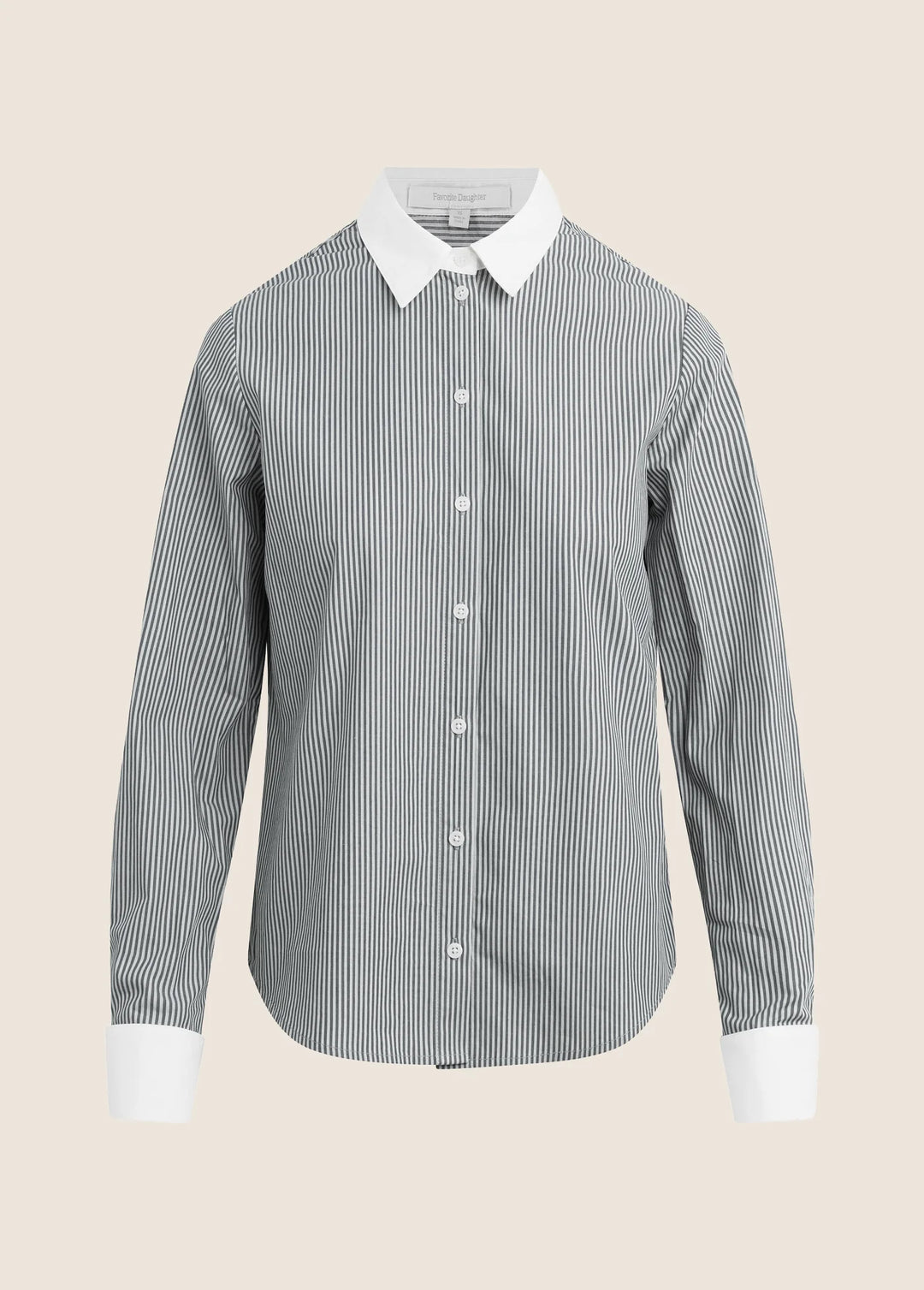 The Cuffed Statement Shirt - Charcoal Stripe
