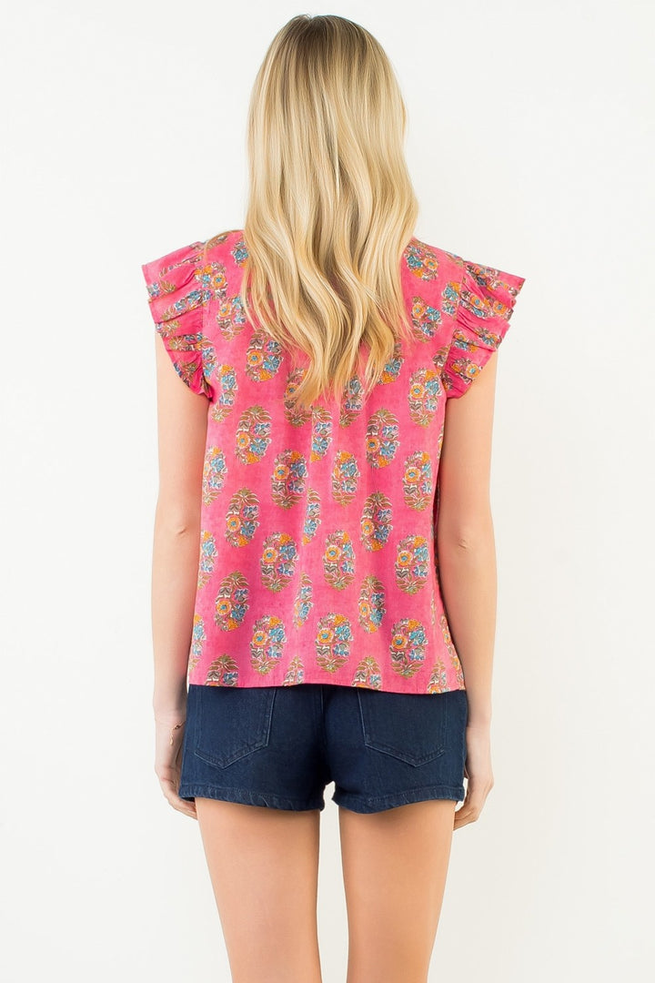 coral-print-blouse-women