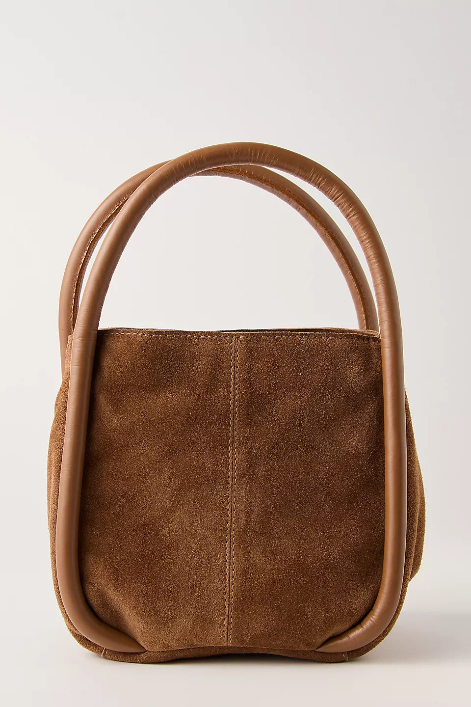 Barlow Suede Bucket Bag Cognac