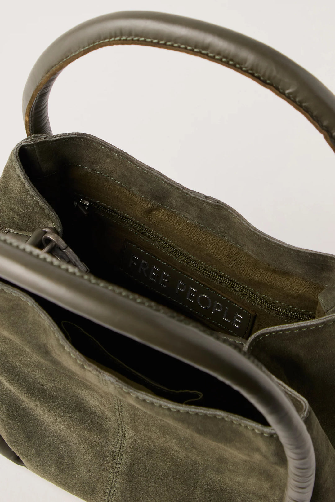 Barlow Suede Bucket Bag Dark Olive