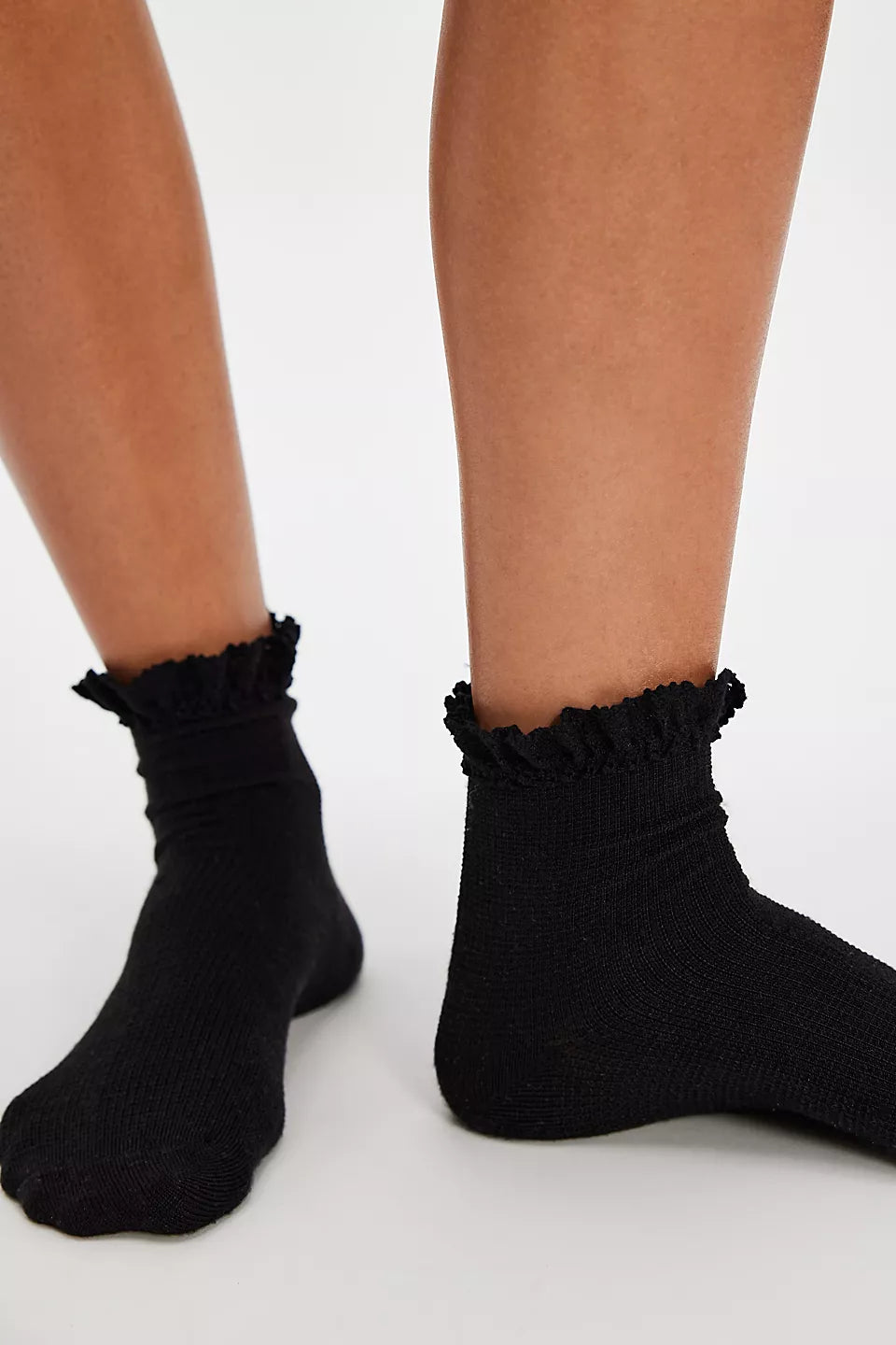 Beloved Waffle Knit Ankle Socks Black
