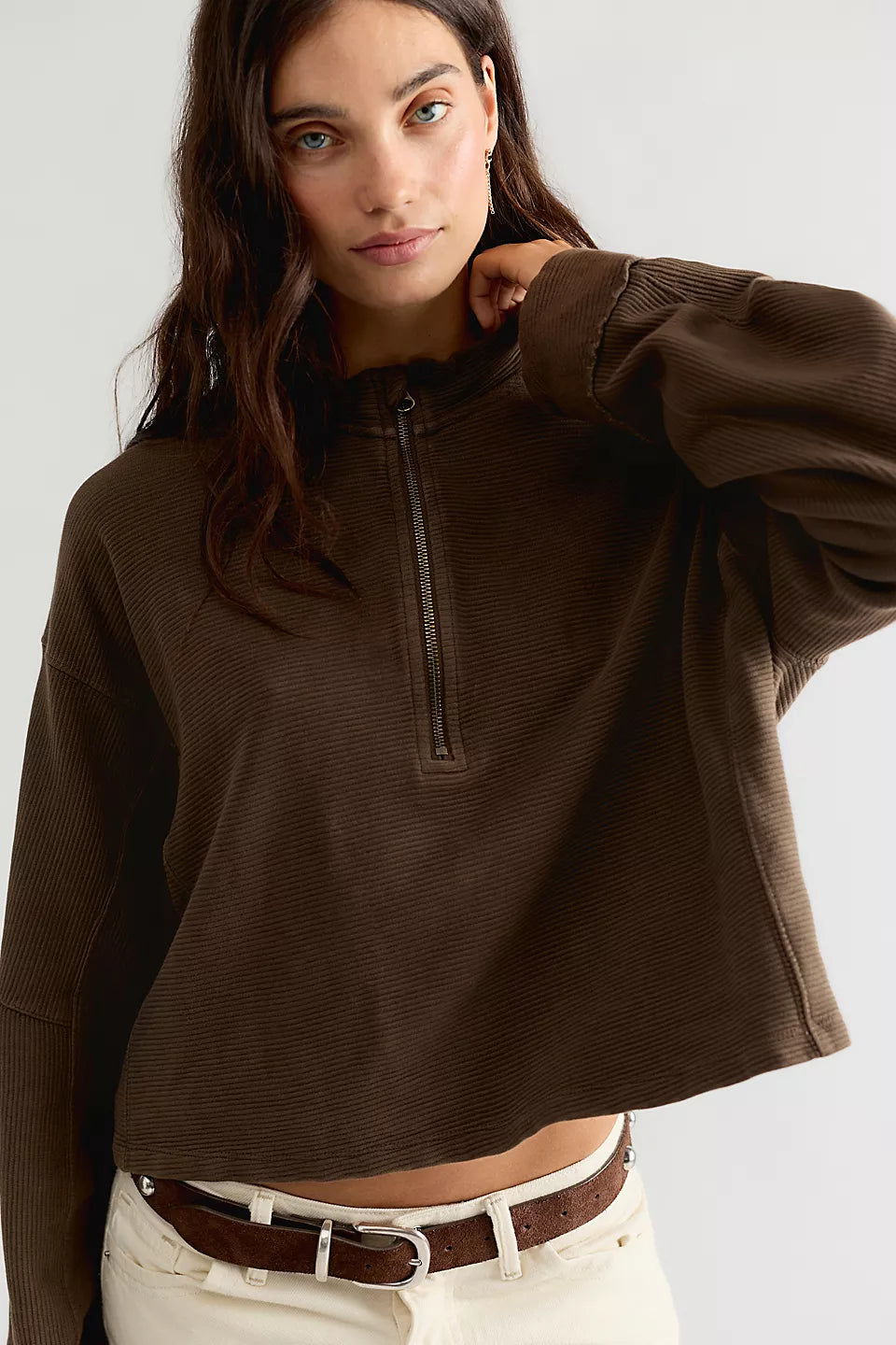 Celeste Quarter Zip - Teak