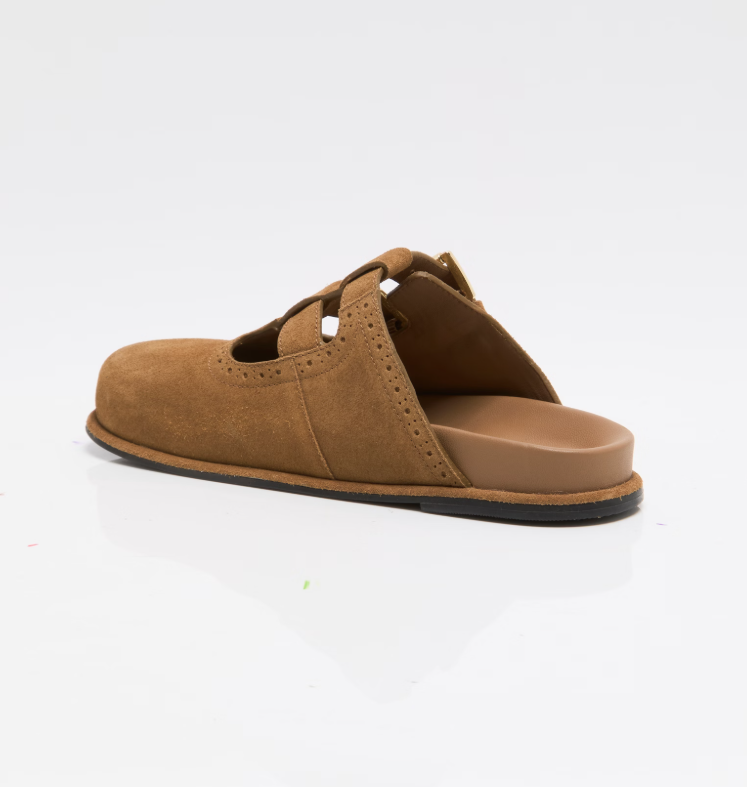 Shoreditch Buckle Mule - Camel Suede