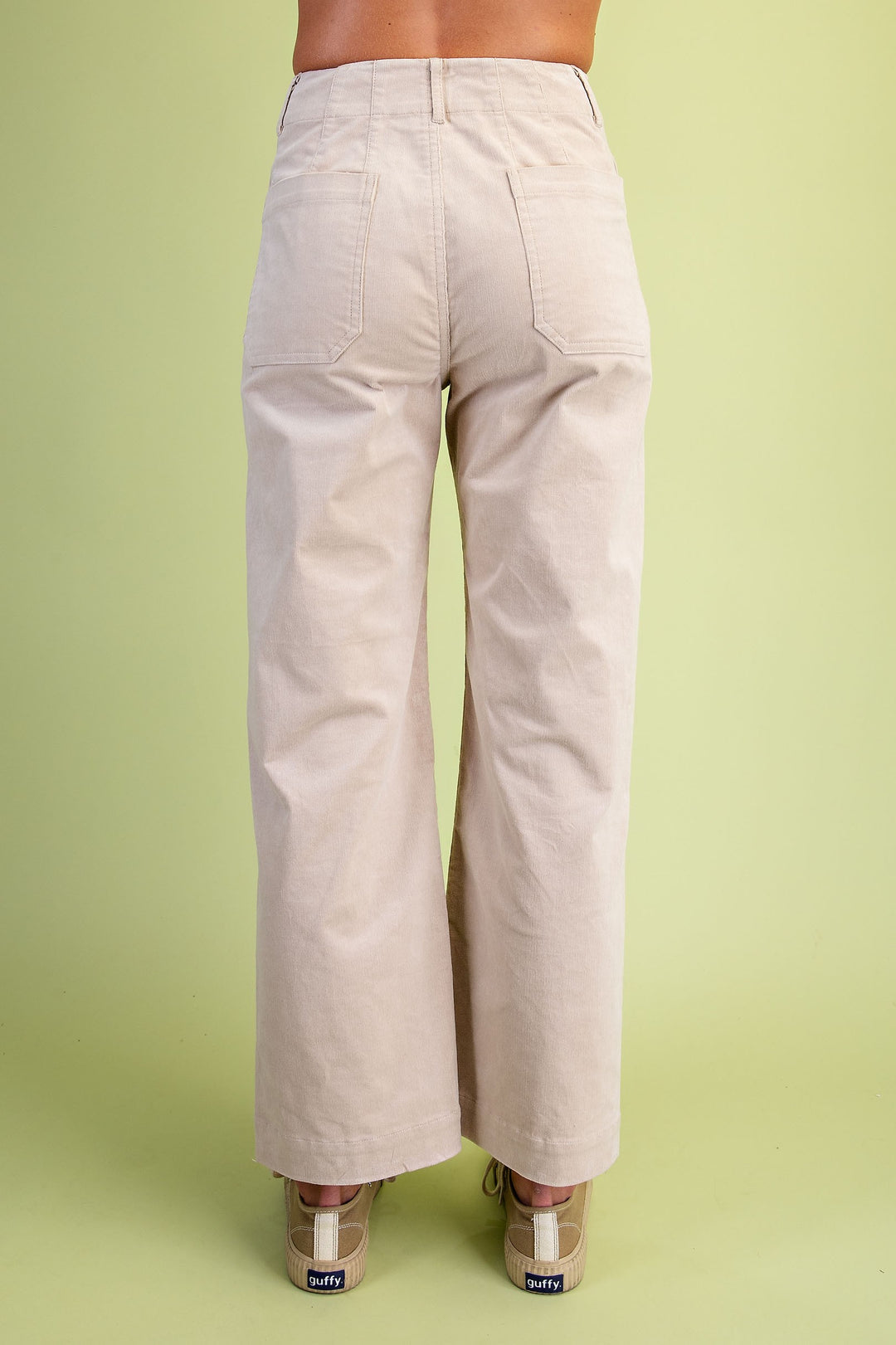 Ankle Crop Corduroy Pants - Taupe