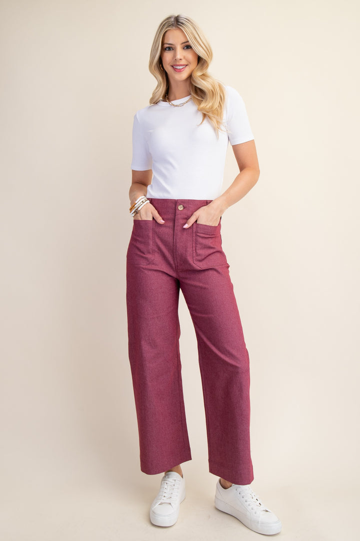 Briley Cropped Pants Wine