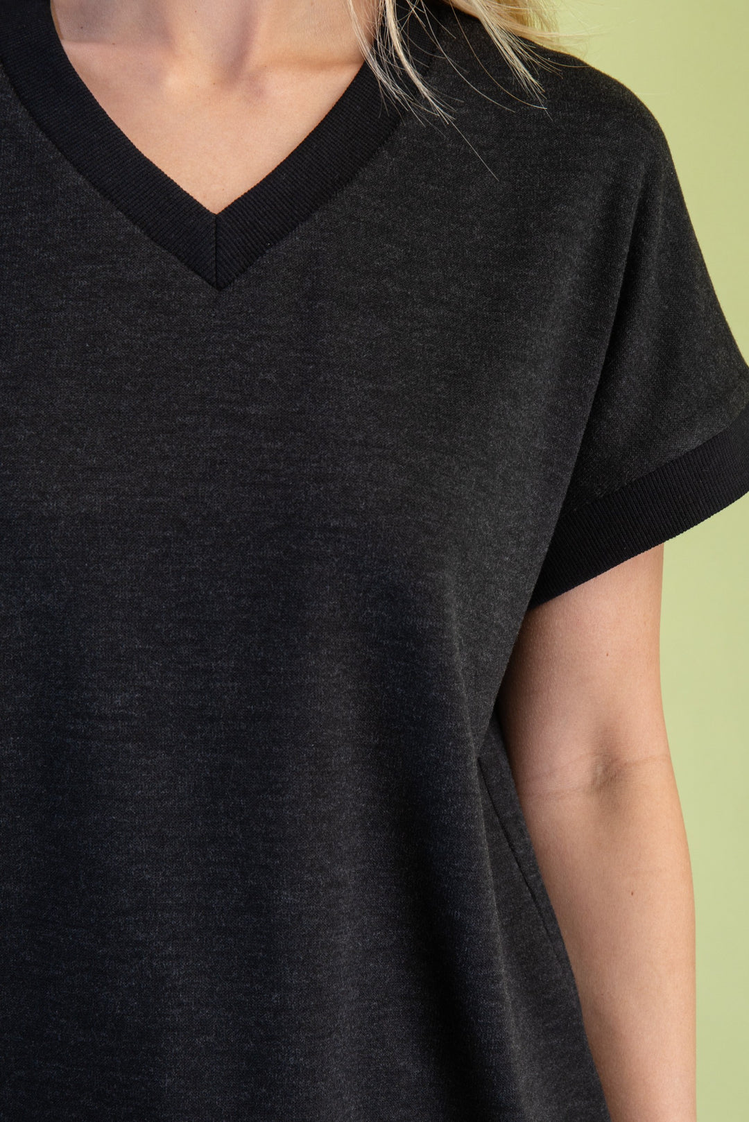 Brinley V-Neck Top Black