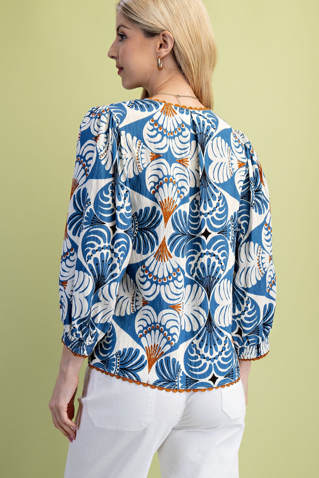 Isabel Printed Top Blue Mix