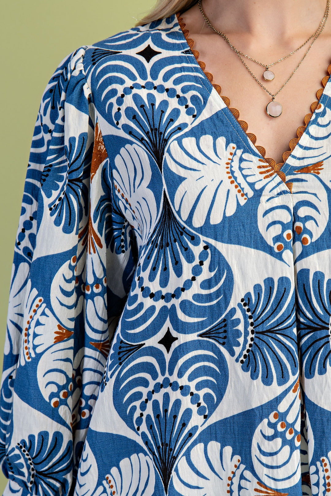 Isabel Printed Top Blue Mix