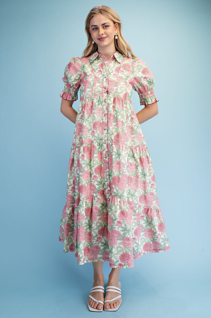 Layla Midi Dress Rose Mix