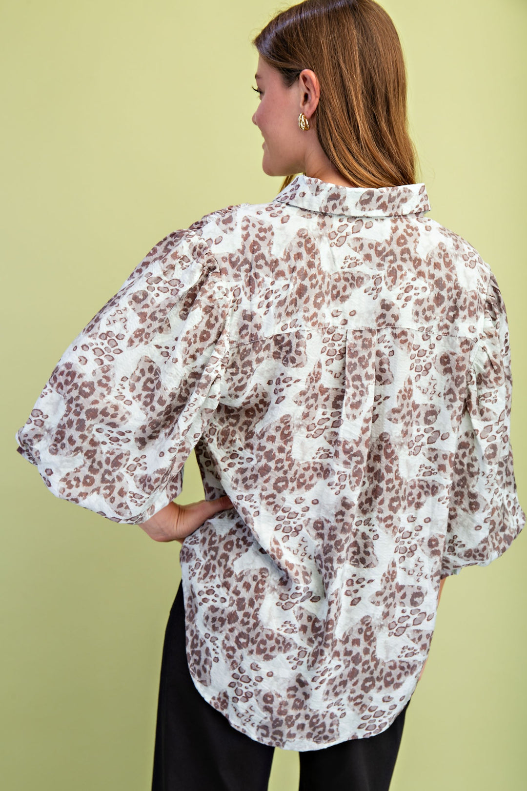 Leopard Print Button Down Top