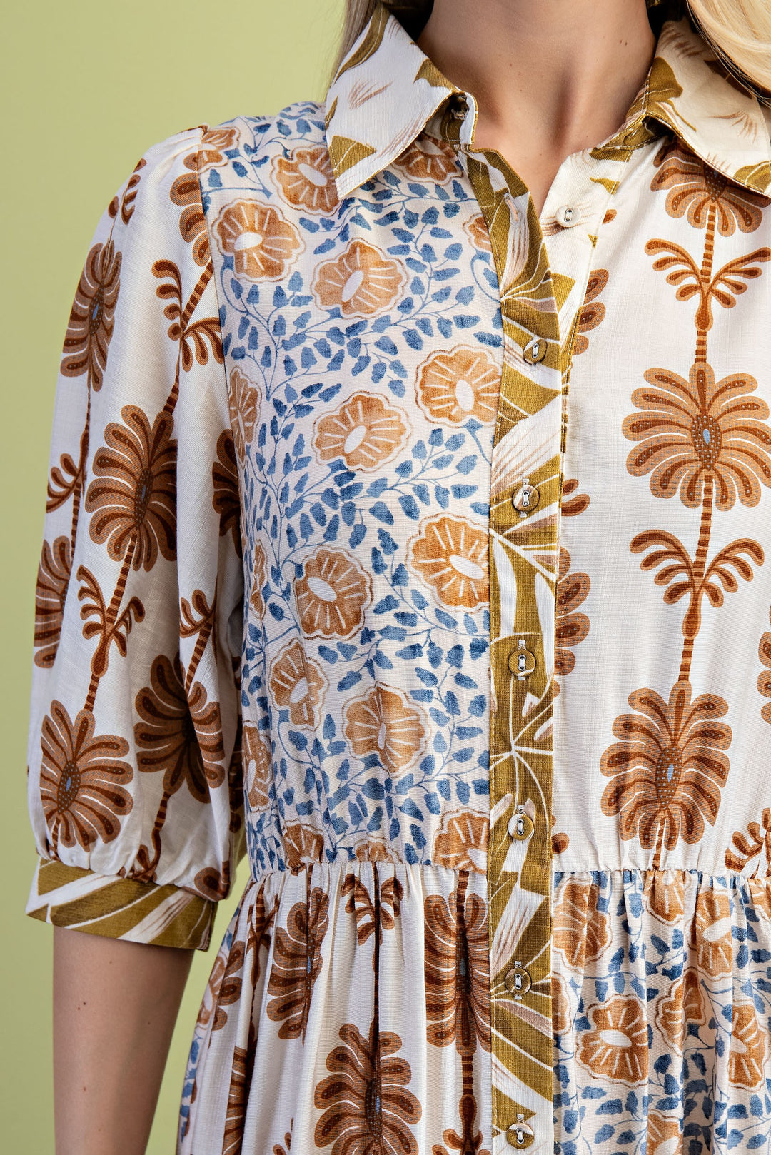 Rachel Printed Dress Blue Mix