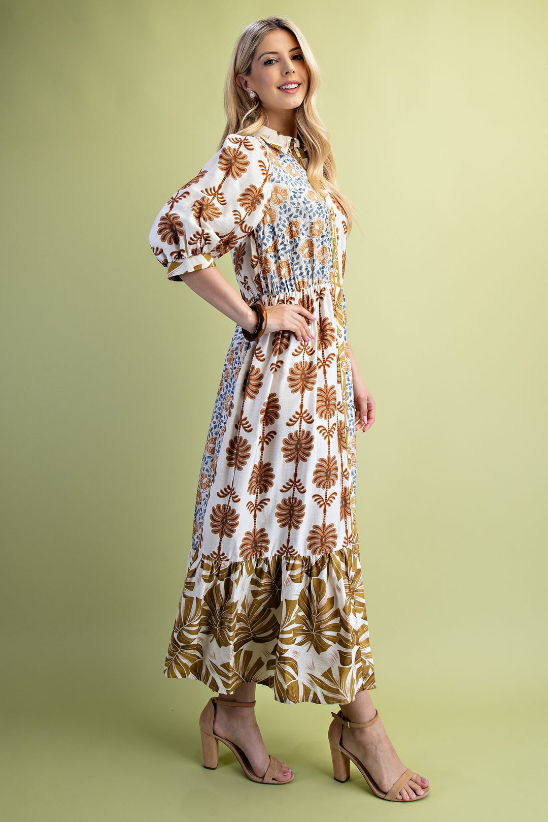 Rachel Printed Dress Blue Mix