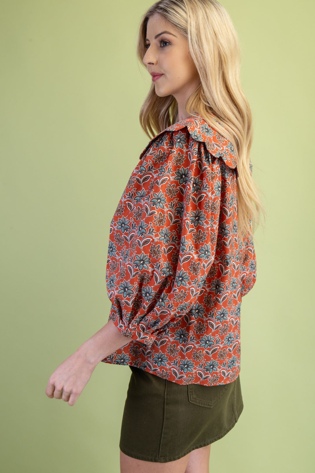 Terracotta Collared Blouse