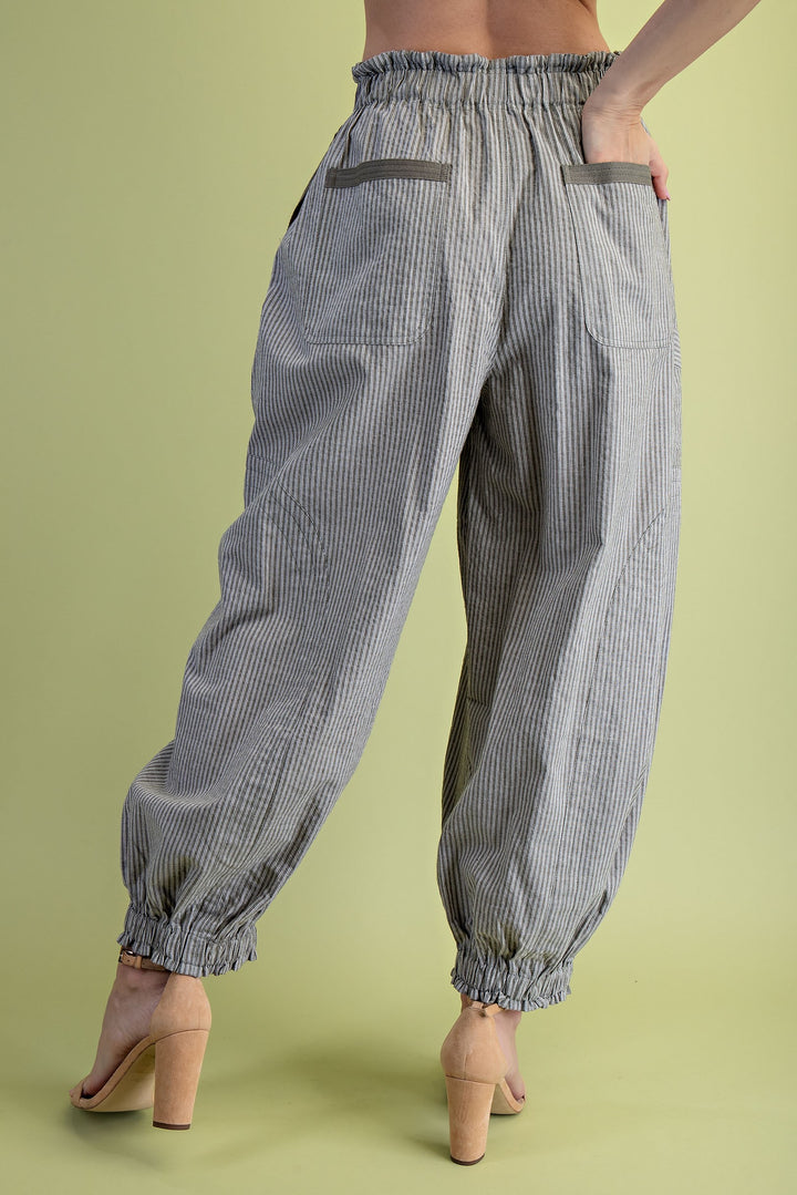 Willow Striped Pants Olive Mix