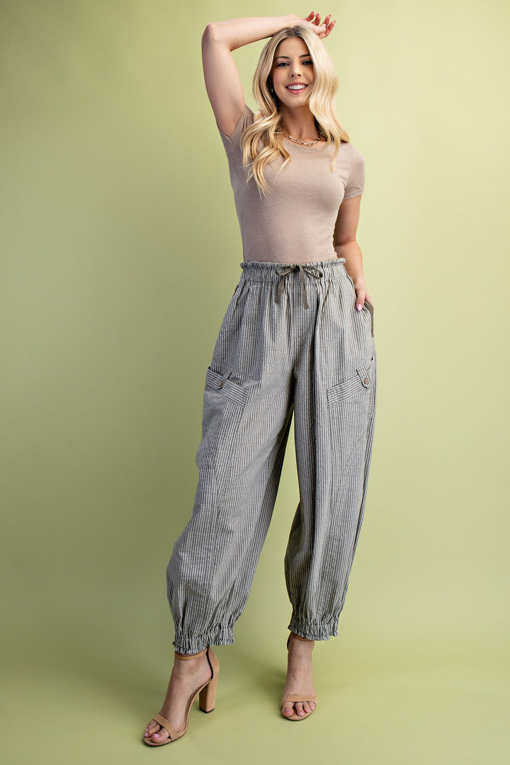 Willow Striped Pants Olive Mix