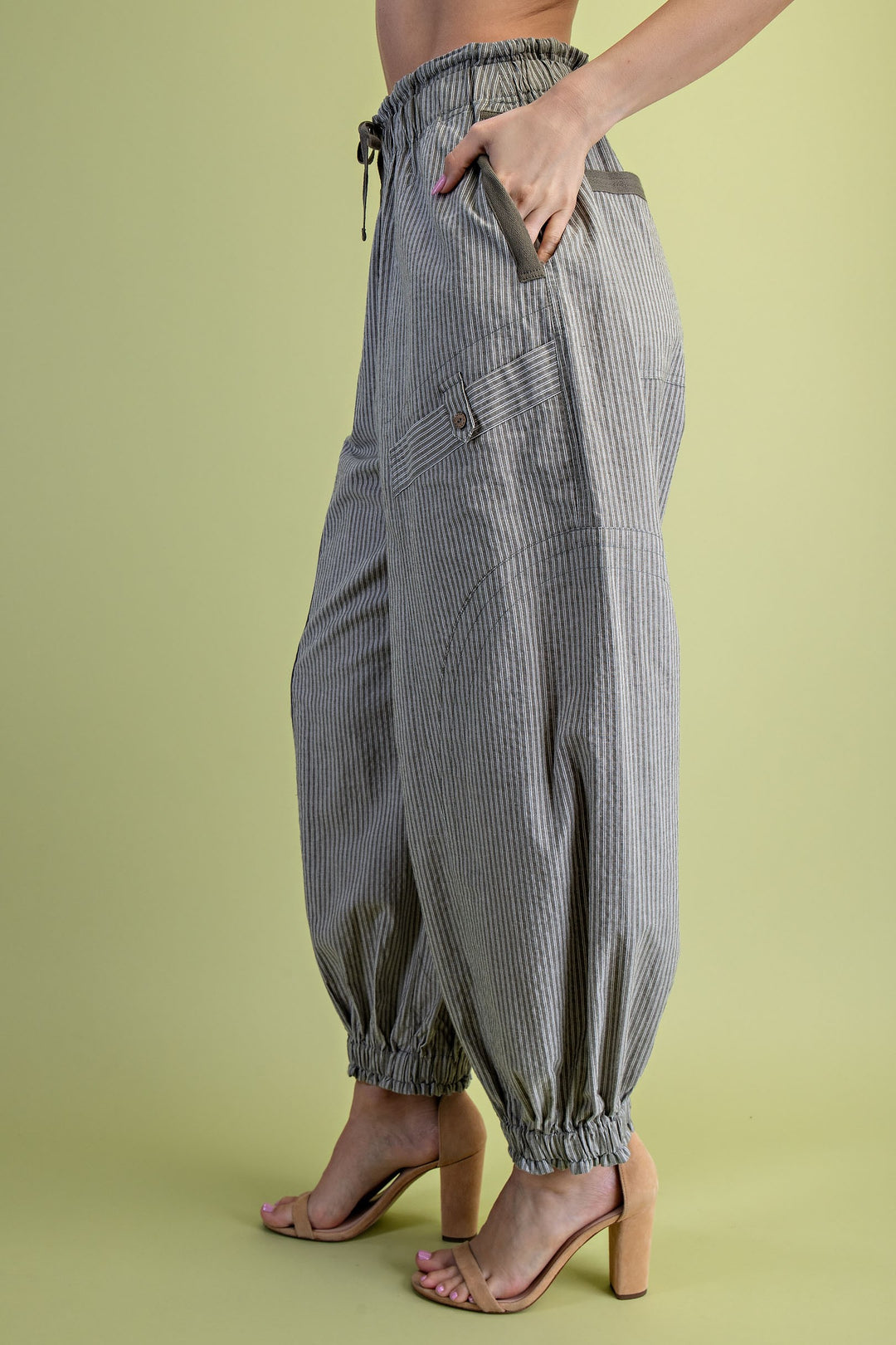 Willow Striped Pants Olive Mix