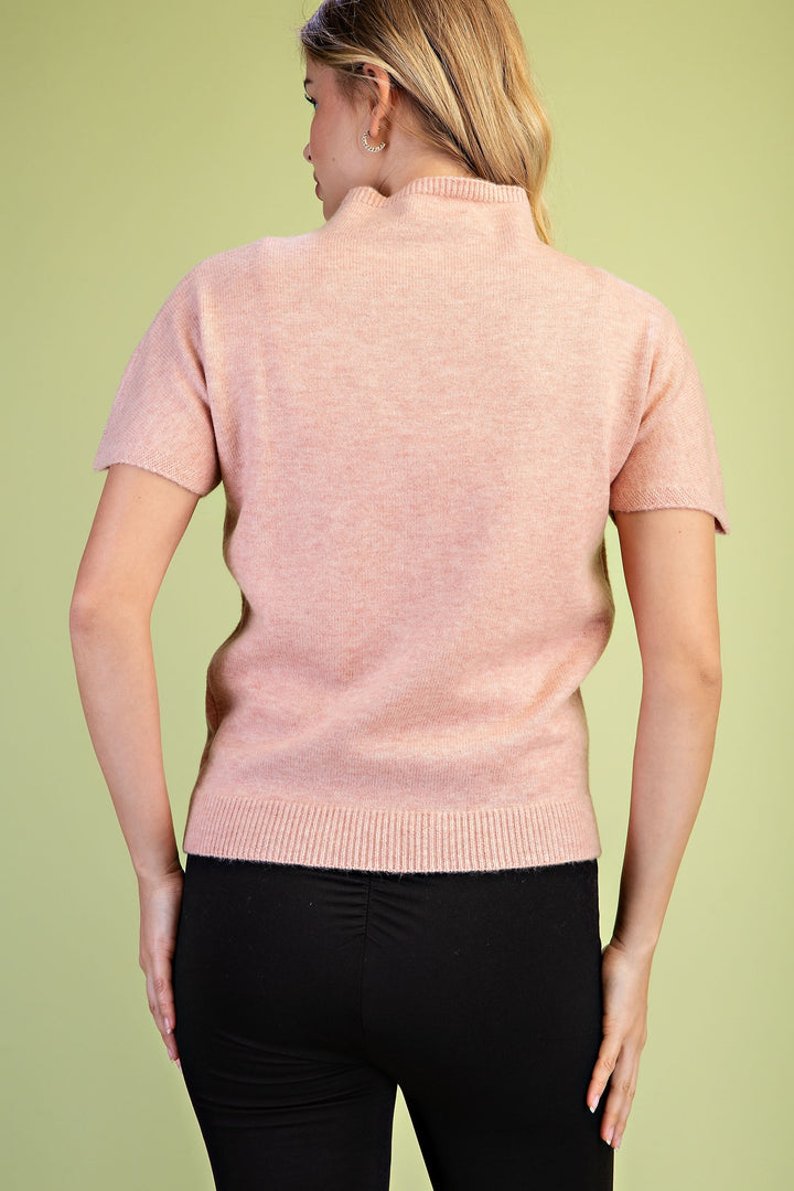 Wrenly Mock Neck Top Blush