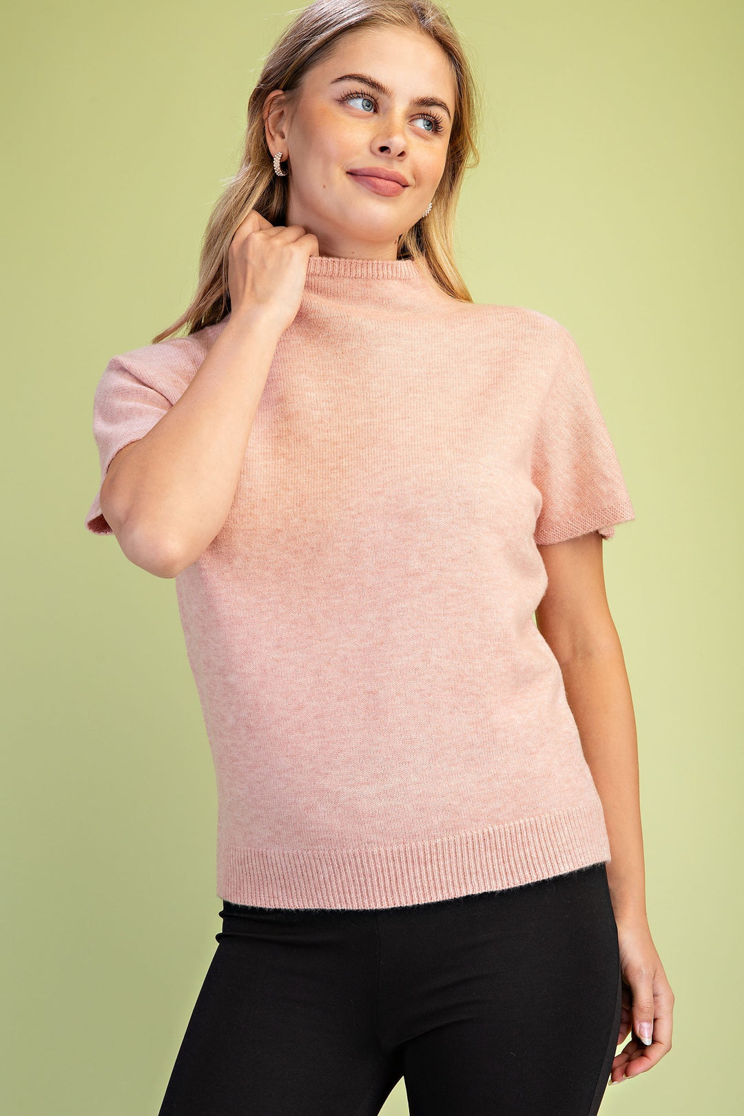 Wrenly Mock Neck Top Blush