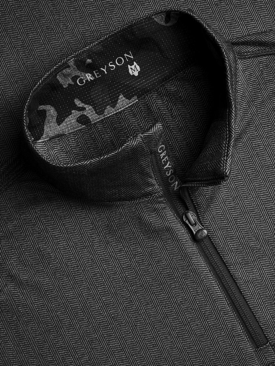 Greyson Colorado Herringbone 1/4 Zip – Black