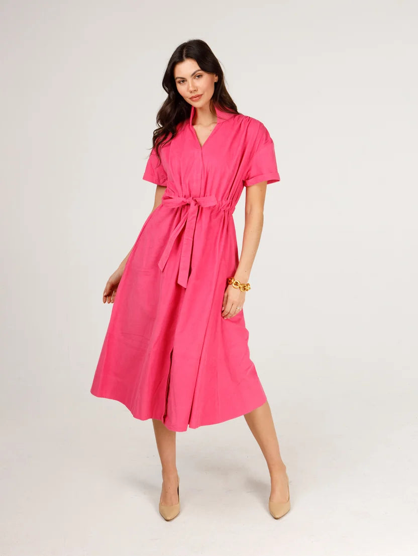 Bria Cord Dress – Hot Pink Cord