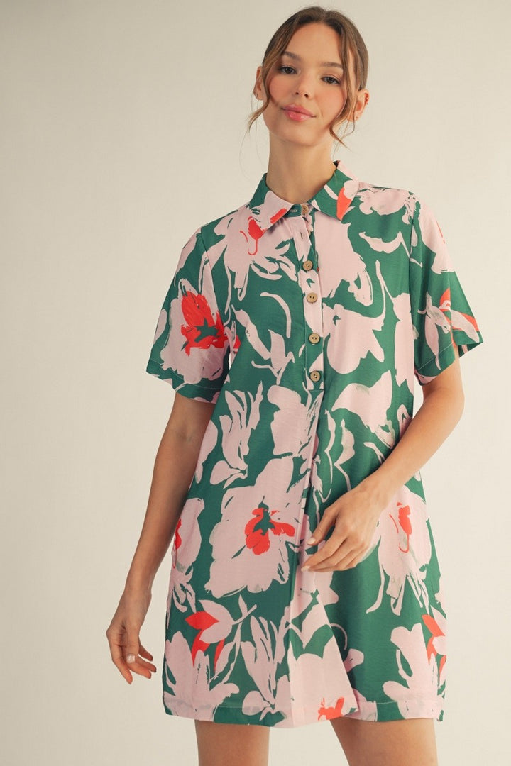 Jade Floral Shirt Dress
