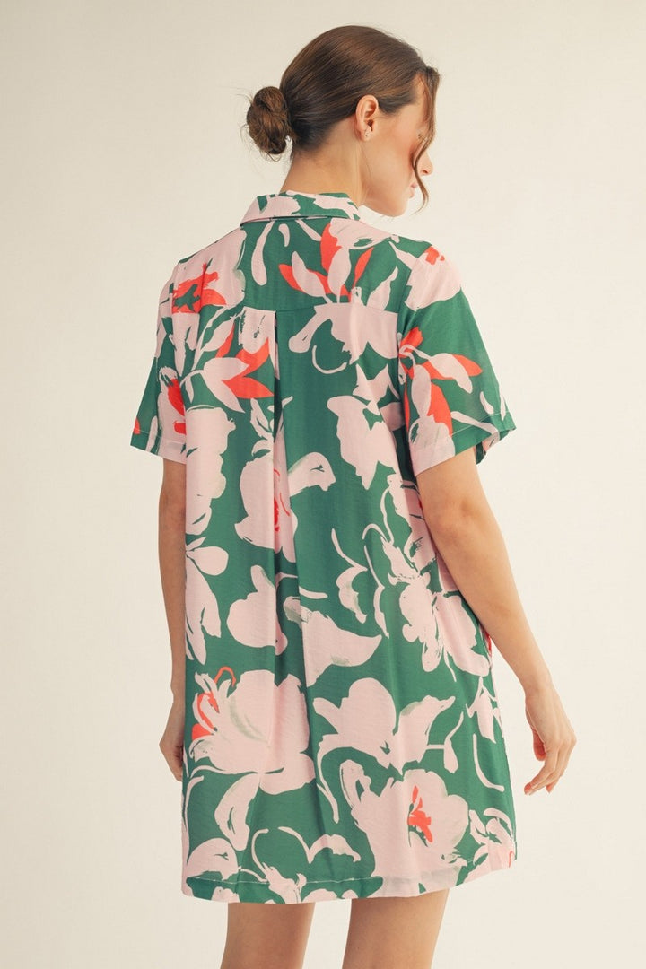 Jade Floral Shirt Dress