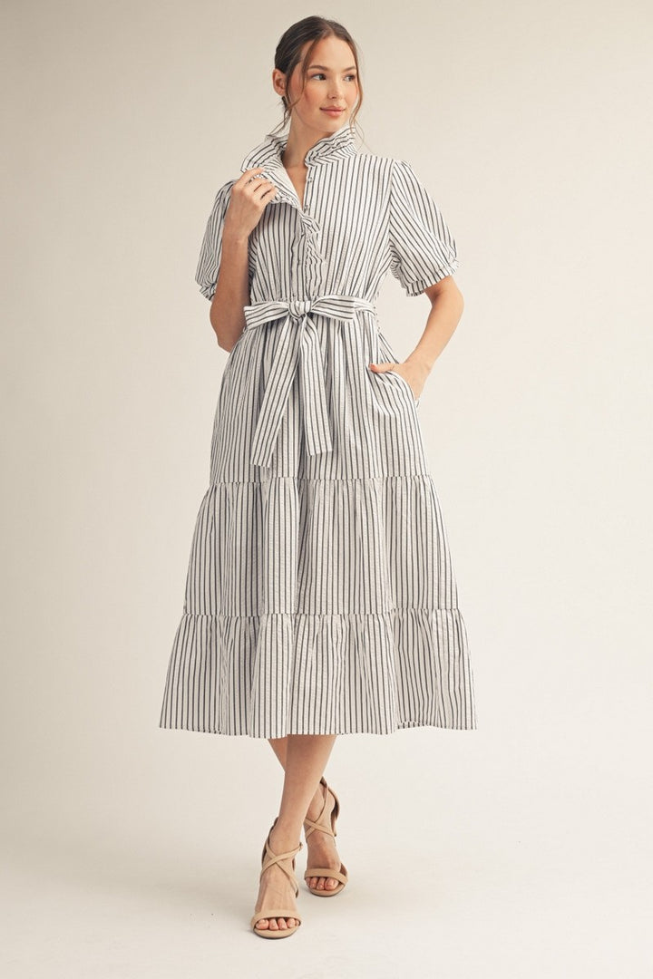 Hallie Striped Midi Dress
