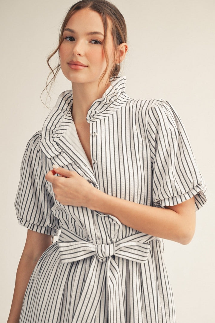 Hallie Striped Midi Dress