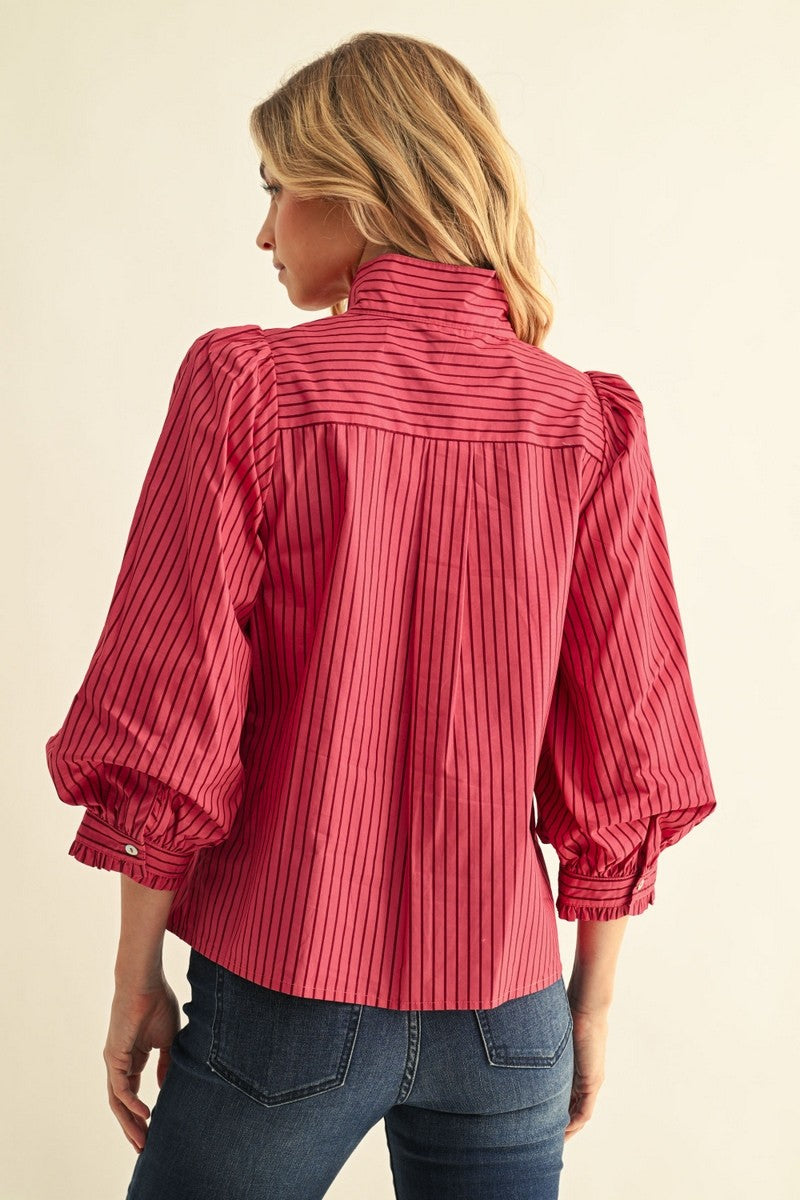 Avery Striped Top Mauve