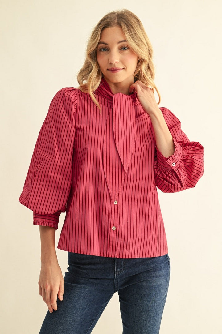 Avery Striped Top Mauve