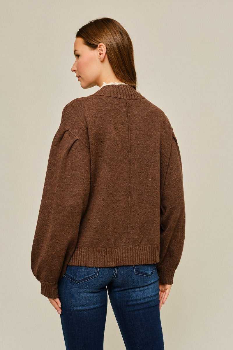 Drea Sweater Cardigan – Brown