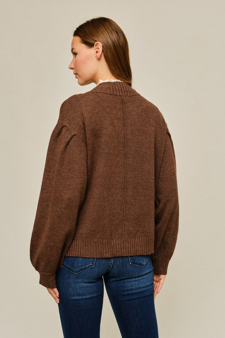 Drea Sweater Cardigan – Brown