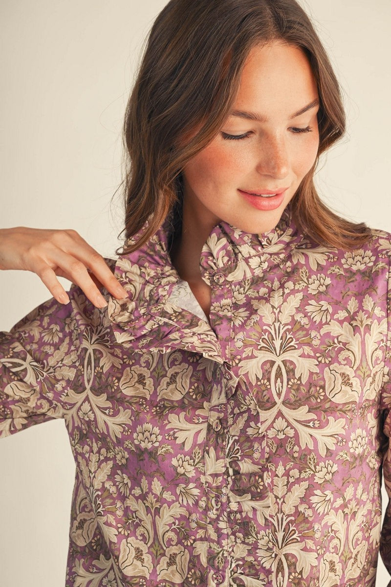 Lavender Mix Floral Top