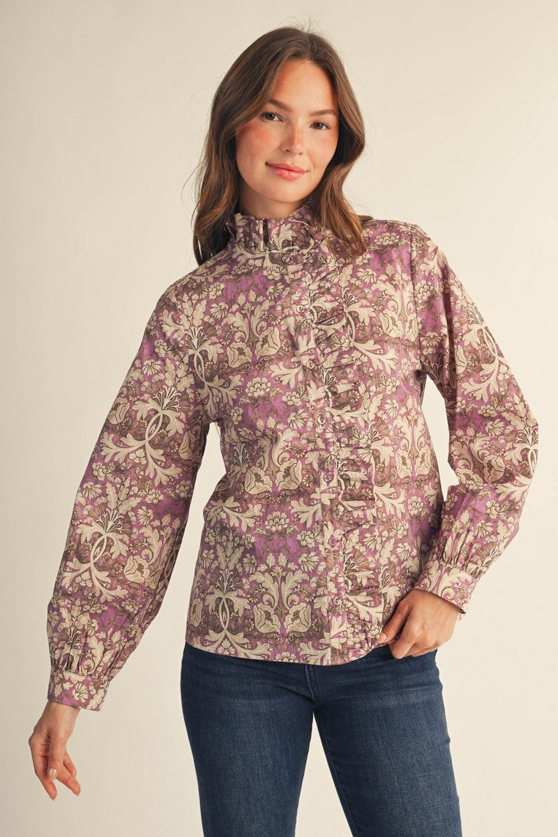 Lavender Mix Floral Top