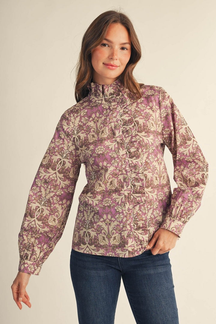 Lavender Mix Floral Top
