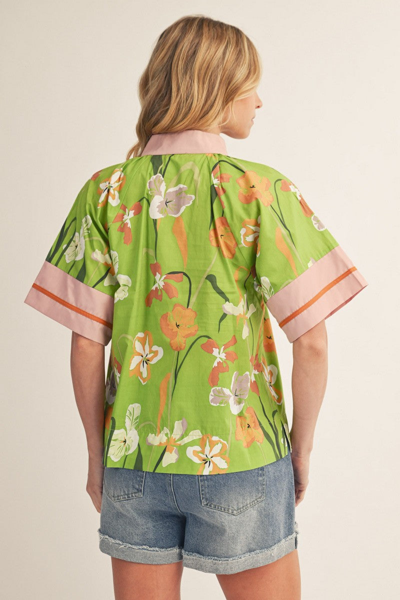 Maisie V-Neck Top Apple Green