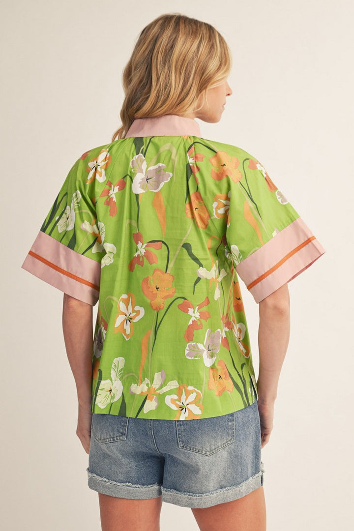 Maisie V-Neck Top Apple Green