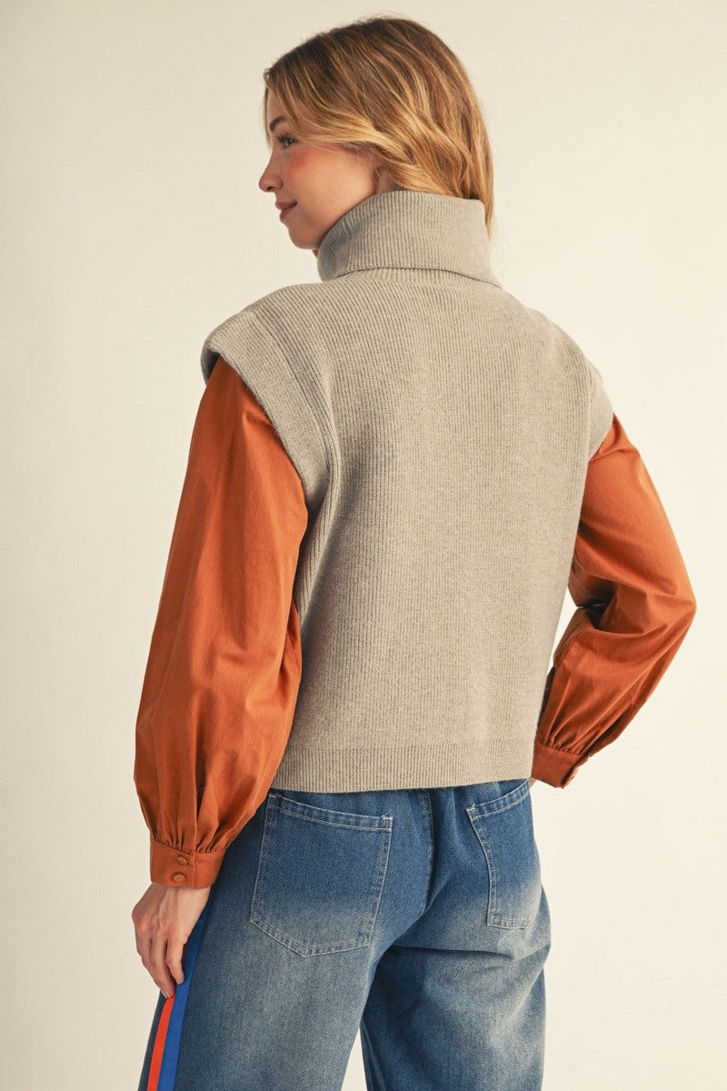 Turtleneck Sweater Top - Mocha