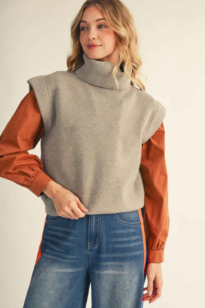 Turtleneck Sweater Top - Mocha