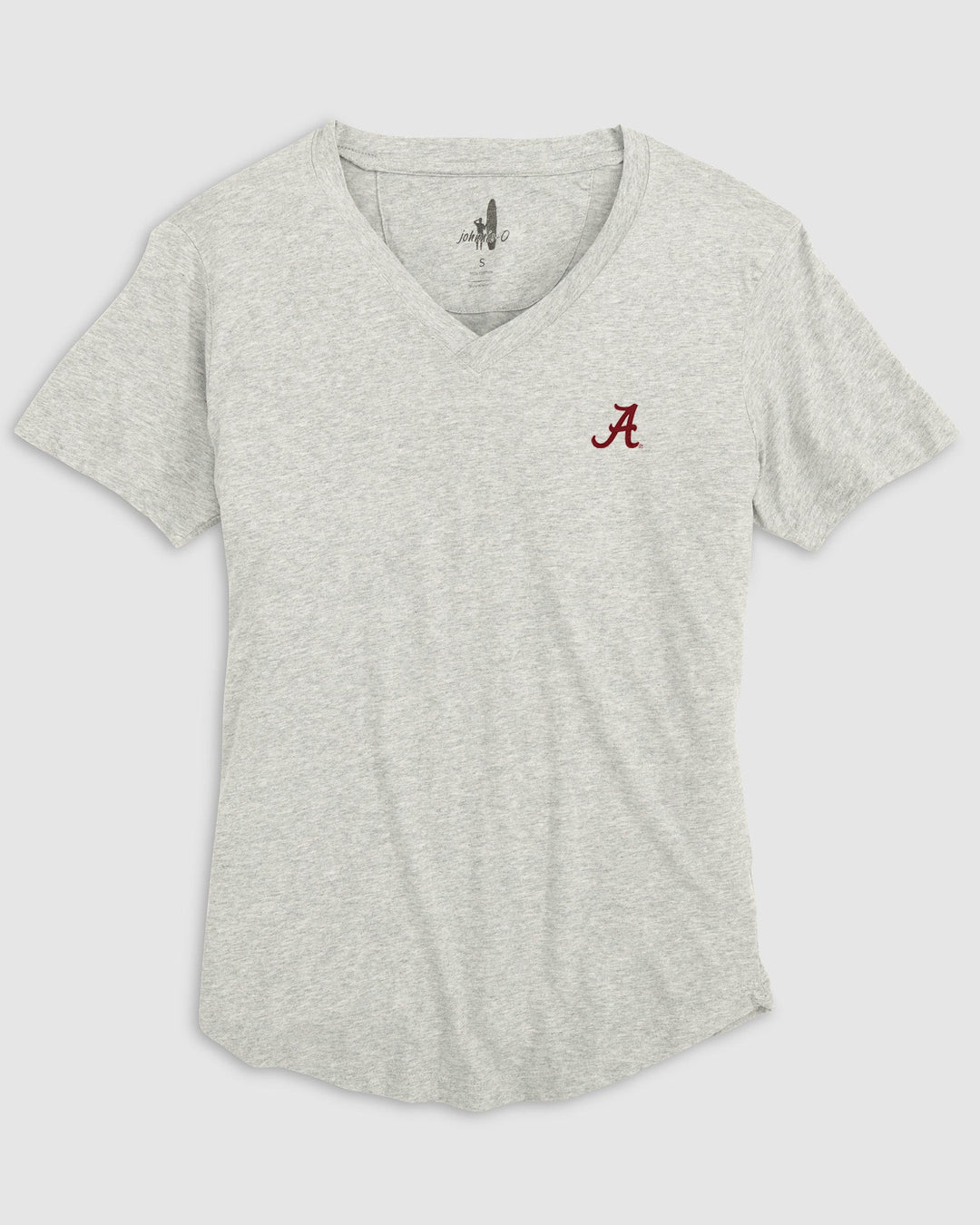 Alabama Johnnie-O Merediths Tee – Standard Logo in Heather Gray