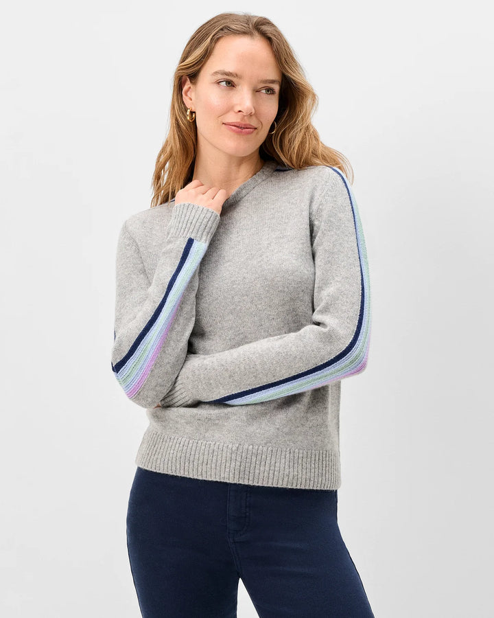Brielle Cashmere Crewneck Sweater – Light Gray