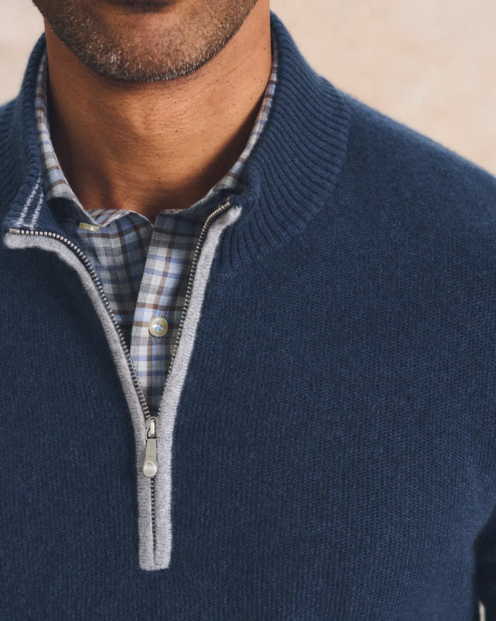 Cashmere 1/4 Zip - Navy